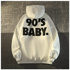 ÁO HOODIE 90’S BABY FORM RỘNG UNISEX HÀNG QUẢNG CHÂU CÓ MŨ 2 Lớp( Ảnh thật), Áo Khoác Hoodie Form Rộng Unisex BABY Vải Nỉ Bông Dày Dặn