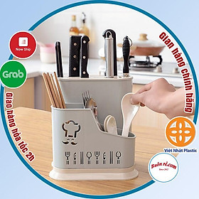 Mua Ống đựng đũa thìa đa năng nhựa Việt Nhật kèm khay cắm dao kéo (MS 2776) - Buôn rẻ 01212