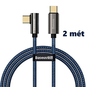 Dây sạc nhanh 2 đầu type C 100W đầu chữ L chống gãy cho laptop máy tính bảng đt Baseus Legendary _ Hàng chính hãng