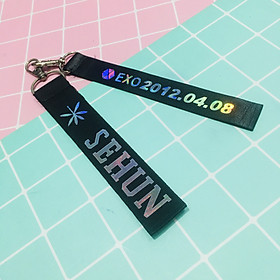 COMBO 2 Móc khoá nametag EXO + SEHUN chữ PHẢN QUANG KPOP