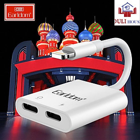 Jack chuyển đổi vừa sạc vừa tai nghe chia 2 cổng lightning, Không cần kết nối Bluetooth, Thiết kế gọn nhẹ đơn giản, kết nối dễ dàng, Hàng Chính Hãng