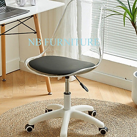 Acrylic transparent cosmetic chair study backrest bedroom swivel chair dresser office chair. Ghế mỹ phẩm trong suốt acrylic nghiên cứu tựa lưng phòng ngủ ghế xoay tủ quần áo ghế văn phòng