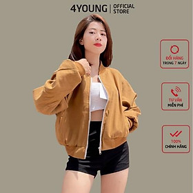 Áo khoác bomber nữ croptop dang lửng