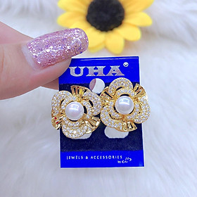 Bông tai nữ xi dát vàng 18k EKH535A