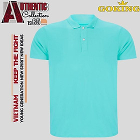 Áo thun trơn polo cổ trụ, form unisex cho nam nữ. Áo phông hàng hiệu Goking, quà tặng cao cấp cho gia đình, cặp đôi, doanh nghiệp