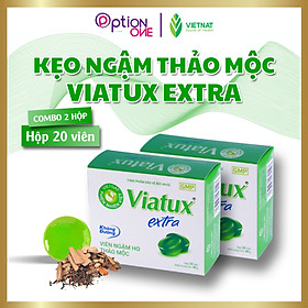 COMBO 2 HỘP Kẹo ngậm giảm ho Viatux Extra không đường 20 viên