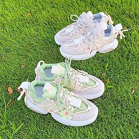 Giày Thể thao nữ Sneaker nữ Hoa anh đào, mẫu mới nhất Hot trend, đế độn 5 phân siêu êm chân, nhẹ nhàng