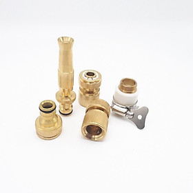 Mua Bộ phụ kiện tưới cây  Rửa xe 5 món đồng TAD-5130  Bộ vòi tưới cây bằng đồng VOI-6