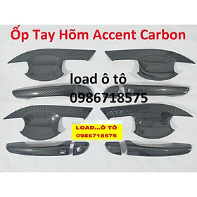 Ốp Tay Hõm Cửa Xe Huyndai Accent 2022-2018 Vân carbon Cao Cấp