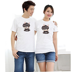 Áo thun cặp đôi in hình thần tượng BTS Jeon Jungkook chibi form rộng phong cách hàn quốc