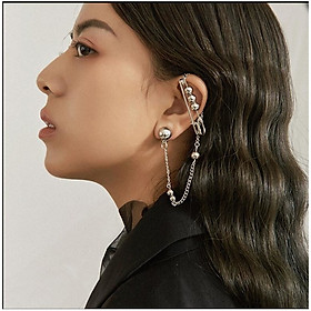 Bông tai Titan tích hợp kim băng khóa vành siêu ngầu 1 đôi unisex