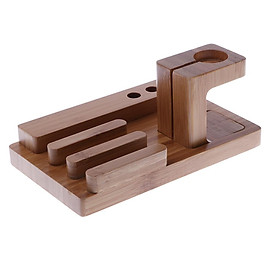 Bamboo Watch Stand Dock Wood Stand Bracket Holder Charging Cradle for Apple iPhone iPad