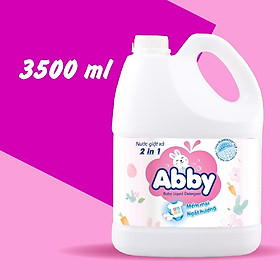 Nước giặt xả mẹ và bé 3500 ml ABBY tự nhiên, an toàn, làm mềm vải, hương thơm dịu nhẹ, sạch vết bẩn trẻ em