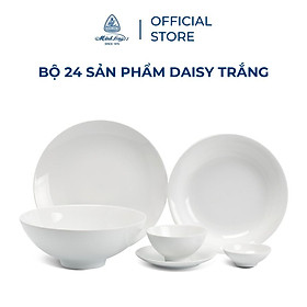 Mua Bộ chén dĩa sứ Minh Long 24 sản phẩm - Daisy - Trắng - Hàng Chính Hãng