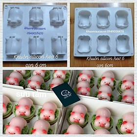 Mua Khuôn silicon 6 heo con làm kẹo  thạch rau câu  tàu hũ  pudding
