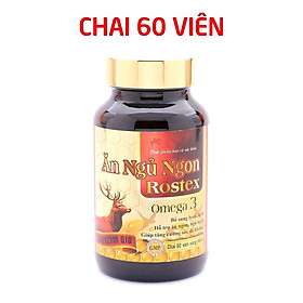 Viên Ăn Ngủ Ngon Rostex Omega 3, lysin, kẽm tăng sức đề kháng, tăng sức khỏe - Chai 60 viên (mẫu ngẫu nhiên)