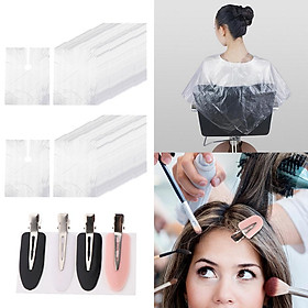 500X Disposable Hair Cutting Cape Hair Color Apron & 4 Piece Hair Bangs Clip