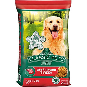 Thức ăn khô cho chó trưởng thành Classic Pets vị thịt bò