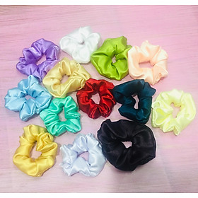 Set 3 dây chun buộc tóc Scrunchies trơn nhiều màu 