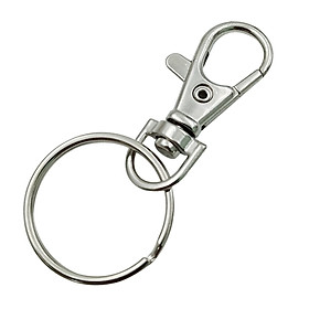 100 Pcs Keychain Rotatable Metal Buckle Zinc Alloy Keyring Hanging Buckle Keyring Hooks