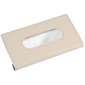 PU Leather Tissue Box Napkin Holder Paper Storage for Sun Visor Office Black