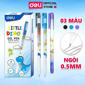 Bút gel học sinh Deli 0.5mm mực Xanh/Đen - Chất lượng mực an toàn trơn tru, thân bút trang bị đệm tay chống trượt - EG30