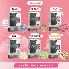 Cát vệ sinh, cát đậu nành cho mèo MIAO 6L nhiều mùi hương - MIAOCAT - Đào