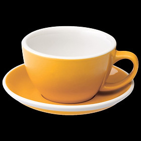 Ly Egg 300ml Café Latte Cup & Saucer (Basic Colours) - Loveramics