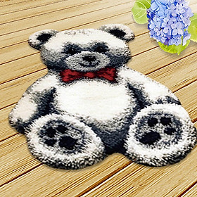 2- Toy Bear Latch Hook Kits Rugs Cushion Crafts Embroidery for Beginners