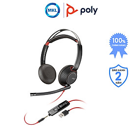 Mua Tai Nghe Chụp Tai Có Dây Poly Blackwire 5220 USB-A Jack 3.5mm Hàng Chính Hãng