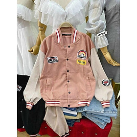 Áo Khoác Nhung Gân Bomber Logo DEEP Form Rộng - Unisex Nam Nữ Couple Ulzzang KUN