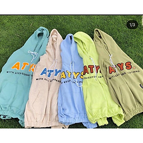 Áo khoác nữ in chữ ATYS chất nỉ bông trần 2 lớp form hoodie unisex nam nữ phong cách ulzzang Hàn Quốc