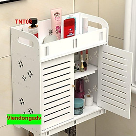 Tủ nhà tắm treo tường 2 cửa thanh lịch TNT01- Kệ lắp ráp treo tường nhà tắm- VIENDONG ADV
