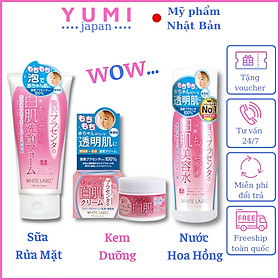 Combo Bộ 3 Dưỡng Da Trắng Mịn Nhau Thai Nhật Bản MICCOSMO White Label (Sữa Rửa Mặt 110g, Nước Hoa Hồng 180ml, Kem Dưỡng 60g - CB02)
