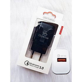 Củ Sạc Nhanh Quick Charge 3.0 Siêu Bền, 1 cổng USB , Chống Nóng, Sạc Nhanh 3.0 - Chính Hãng CAPARIES VIỆT NAM