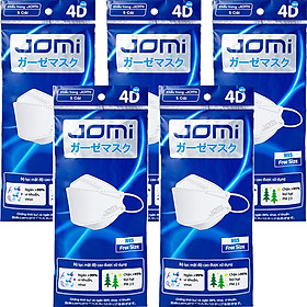 Bộ 5 Gói Khẩu trang Jomi N95 4D (5 Cái/Gói)