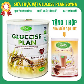 Sữa Thực Vật Glucose Plan Soyna 800g chính hãng tặng kèm 1 hộp Sữa Mầm Gạo