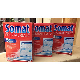 Combo 2 hộp muối rửa Bát - Ly Somat 1.2kg - Đức + Tặng que thử nước cứng
