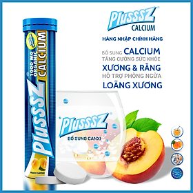 Viên bổ sủi bọt Plusssz Calcium Vị Đào không đường