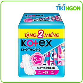 Băng Vệ Sinh Kotex Khô thoáng Siêu Mỏng Cánh Penta 8 miếng + 2 miếng