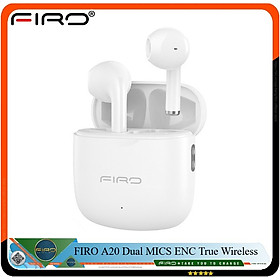 Tai Nghe Bluetooth Nhét Tai Không Dây FIRO A20 ENC Bluetooth V5.3 - Tai Nghe A20 ENC Giảm Tiếng Ồn Thông Minh - Âm Thanh HiFi - Điều Khiển Cảm Ứng - Tai Nghe Thể Thao Không Dây FIRO A20 - Phù Hợp Với Tất Cả Dòng Máy - Hàng Chính Hãng -  Màu Trắng 
