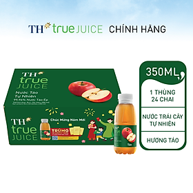 Thùng 24 chai nước táo tự nhiên TH True Juice 350ml (350ml x 24)