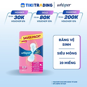 Whisper 5X Bao Ve Sieu Mong 20Sx12 - 24Cm - 80808598
