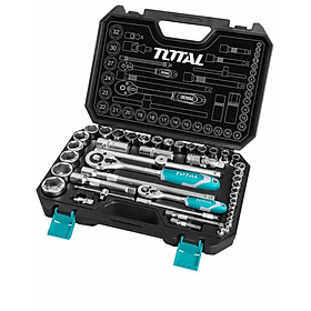 BỘ 44 CÁI SOCKET (1/4+1/2 INCH) & CẦN 2 CHIỀU TOTAL THT421441 - HÀNG CHÍNH HÃNG