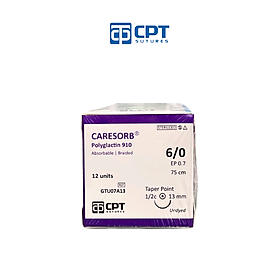 Chỉ phẫu thuật tự tiêu CPT Caresorb Polyglactin 910 số 6/0 (Undyed) - GTU07A13