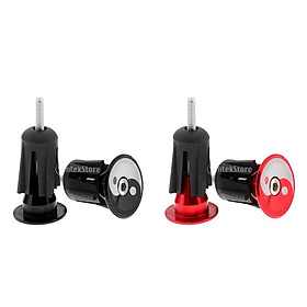 2 Pair Aluminum Alloy Bike Handlebar End Plugs Cycle Handle Bar Grips Cap Black Red Anodized Surface Treatment