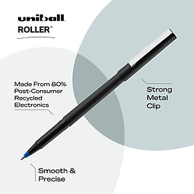 Bút gel mực đậm ngòi êm Uni-Ball Micro Rollerball, cỡ ngòi 0.5mm, 1 cây màu xanh dương