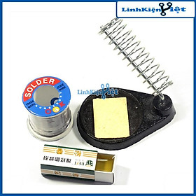 Mua Bộ Phụ Kiện Hàn Đa Năng (01 Cuộn Thiếc OK-100g  01 Nhựa Thông Hộp  01 Kệ Hàn Lò Xo  01 Bọt Biển)