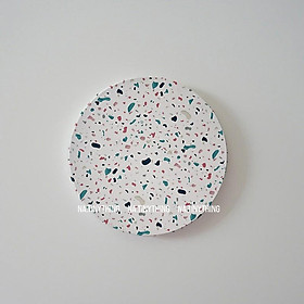Mua Miếng lót ly  đế lót cốc làm bằng đá thấm hút nước hoạ tiết Terrazzo phong cách Hàn Quốc NA0043