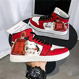 Giày thể thao phong cách mới nhất giày lưới màu đỏ ngoài trời giày thường giày hợp thời trang ngoài trời bán chạy - trắng đỏ